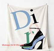 Dior High Heel Art Flannel Sofa Throw Blanket D354